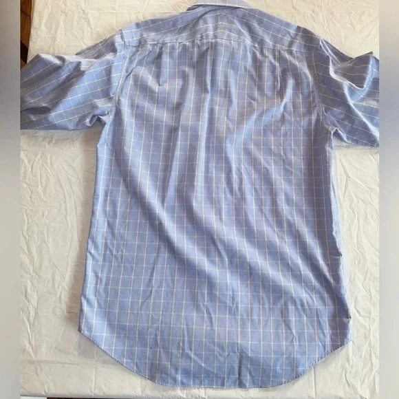 Charles Tyrwhitt Shirt 15 1/2- 33in. 
Blue Yellow Plaid Non-Iron Classic Fit - Picture 5 of 5